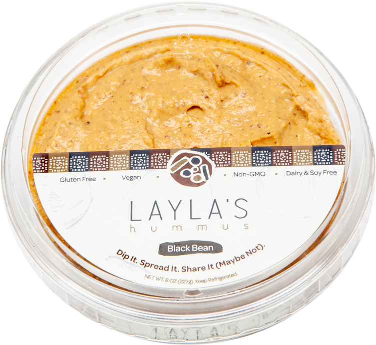 Black Bean Hummus Laylas Food Company - Label Clipart (800x742), Png Download