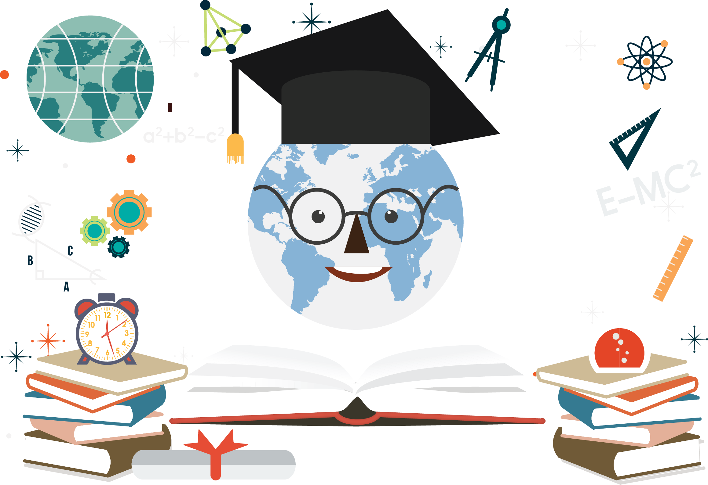 Student Education Bachelors Degree Course - World Map Clipart (2318x1590), Png Download