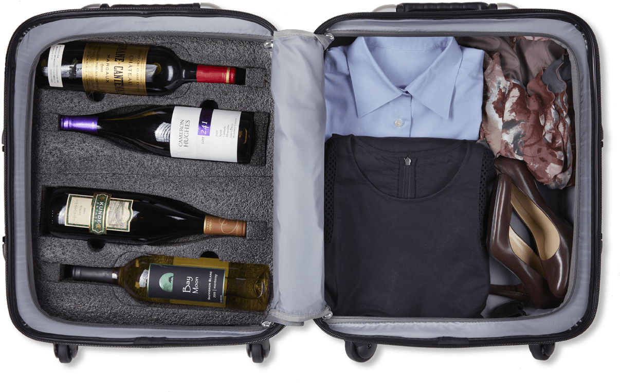 Vingardevalise Petite Wine Suitcase - Wine Bottle Suitcase Clipart (1311x895), Png Download