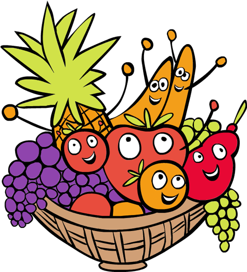 Clip Art Food Basket Thanksgiving Food Baskets Clipart - Fruit Basket Cartoon Png Transparent Png (600x630), Png Download