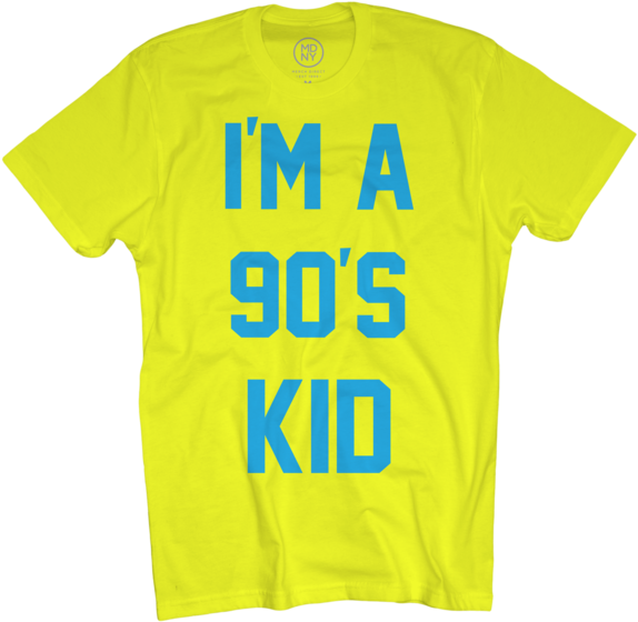 90s Kid On Neon Yellow T-shirt $20 - Active Shirt Clipart (574x560), Png Download