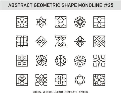 Abstract Geometric Shape Monoline - Vector Graphics Clipart (580x580), Png Download