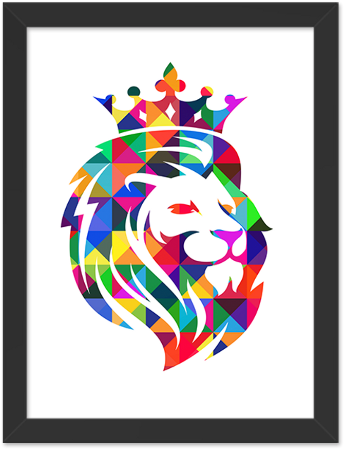 Quadro Leão - Illustration Clipart (1000x1000), Png Download