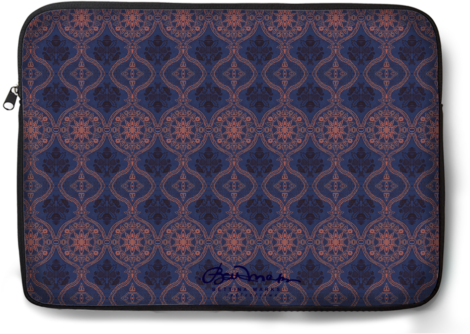 Sargasso Blue And Mellow Rose Damask Laptop Sleeve - Coin Purse Clipart (1024x761), Png Download
