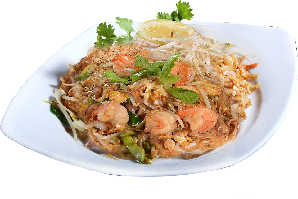 Asia Food Fried Rice With Chicken - Pad Thai Clipart (960x643), Png Download