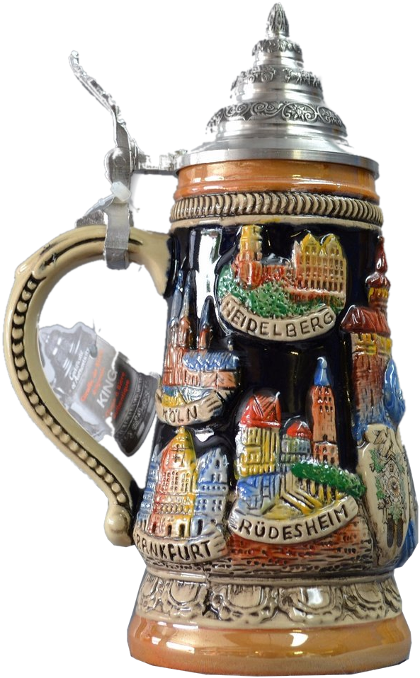 "deutschland" Stein With Eagle, Cuckoo Clock, And Nutcracker - Traditional German Beer Stein Clipart (693x1024), Png Download