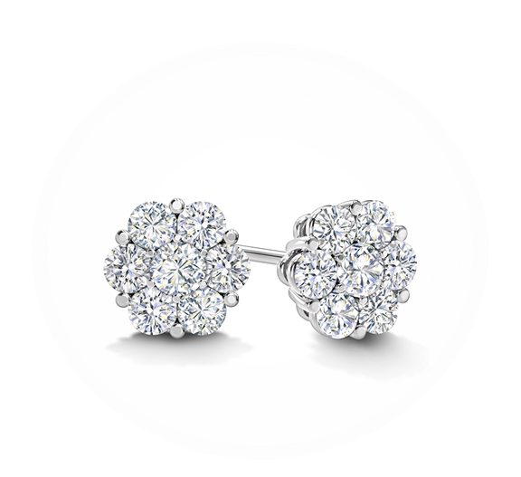 A Bouquet Of Diamonds - Earrings Clipart (590x590), Png Download