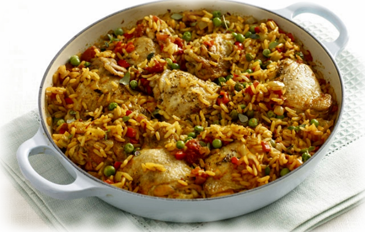 Chicken Rice - Arroz Con Pollo Cubano Clipart (732x466), Png Download