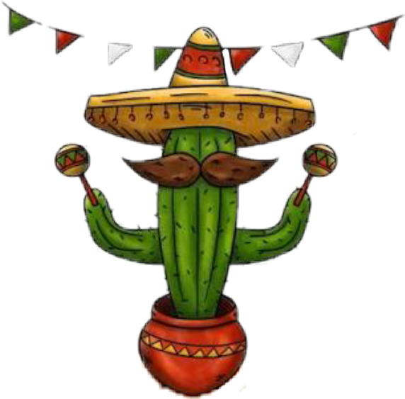 Mexicano - Cactus Fiesta Clipart (572x563), Png Download