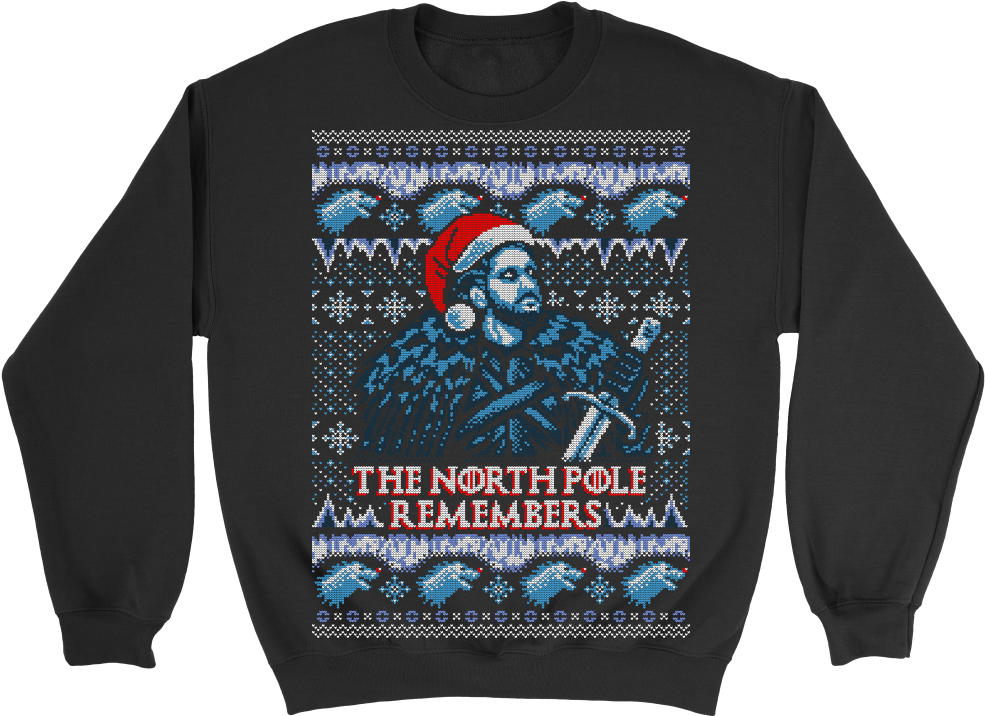 The North Pole Remembers Holiday Sweater - Sweater Clipart (985x716), Png Download