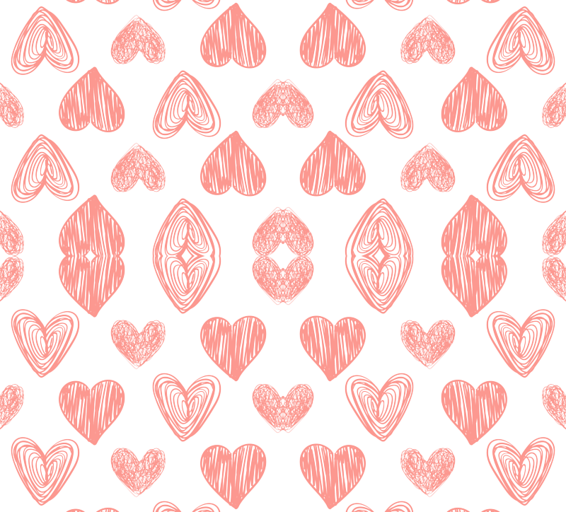 Valentine's Day Pink Hand Drawn Hearts Cute Valentines - Heart Clipart (800x724), Png Download