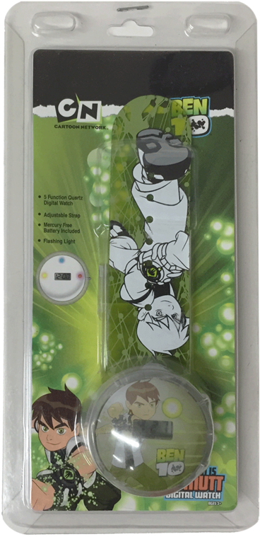 Ben10 Wrist Watch With Led Light By Cartoon Network - Ben 10 Clipart (717x768), Png Download