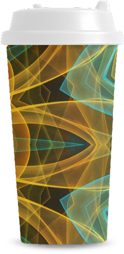 Turquoise And Yellow Sun Sea Mandala Double Wall Plastic - Water Bottle Clipart (800x800), Png Download