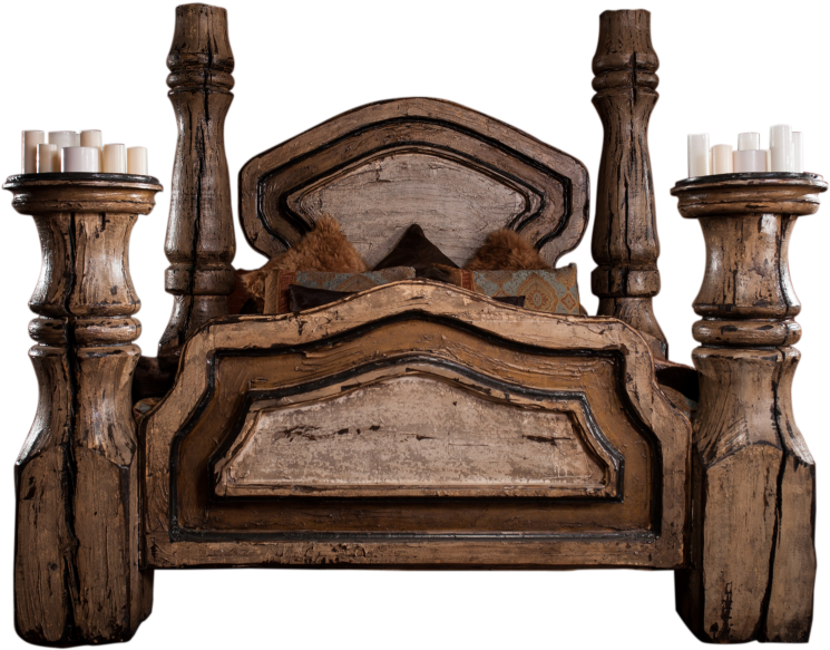 Old World Bed - Furniture Clipart (1000x666), Png Download