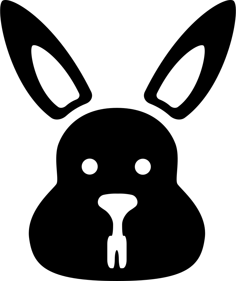 Bunny Black Head Comments - Cabeça De Coelho Png Clipart (822x980), Png Download