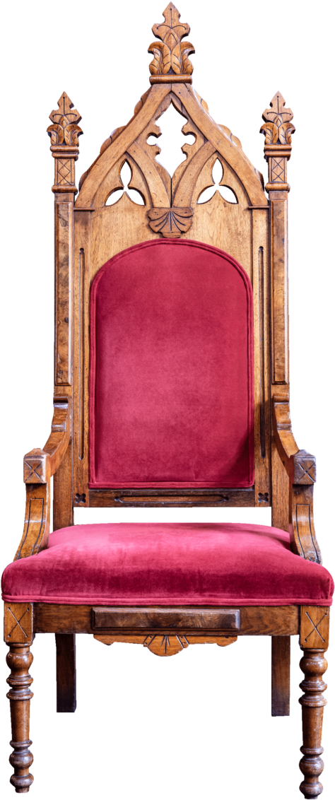Plush Red Chair - Throne Clipart (527x1200), Png Download