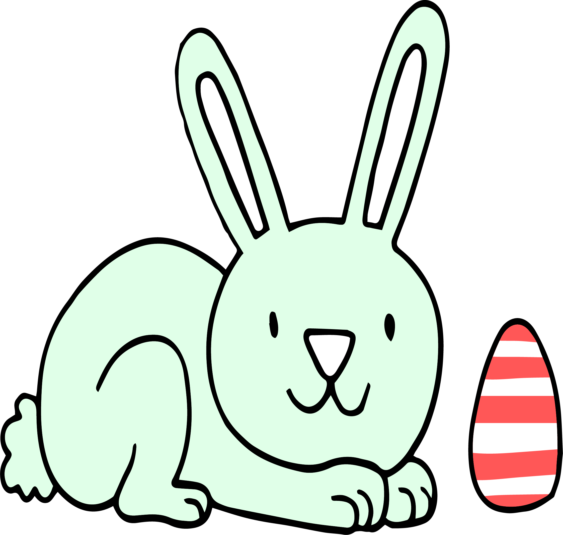 Bunny Find Egg Png Picture - Domestic Rabbit Clipart (2245x2131), Png Download