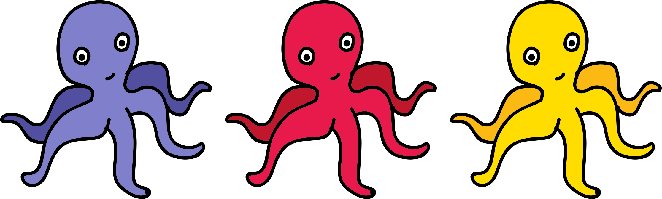 Free Octopus Clipart At Getdrawings - Octopuses Clipart - Png Download (2231x672), Png Download