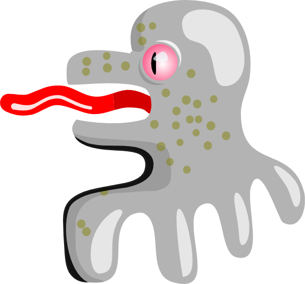 Alien Octopus Cartoon Clipart (600x558), Png Download