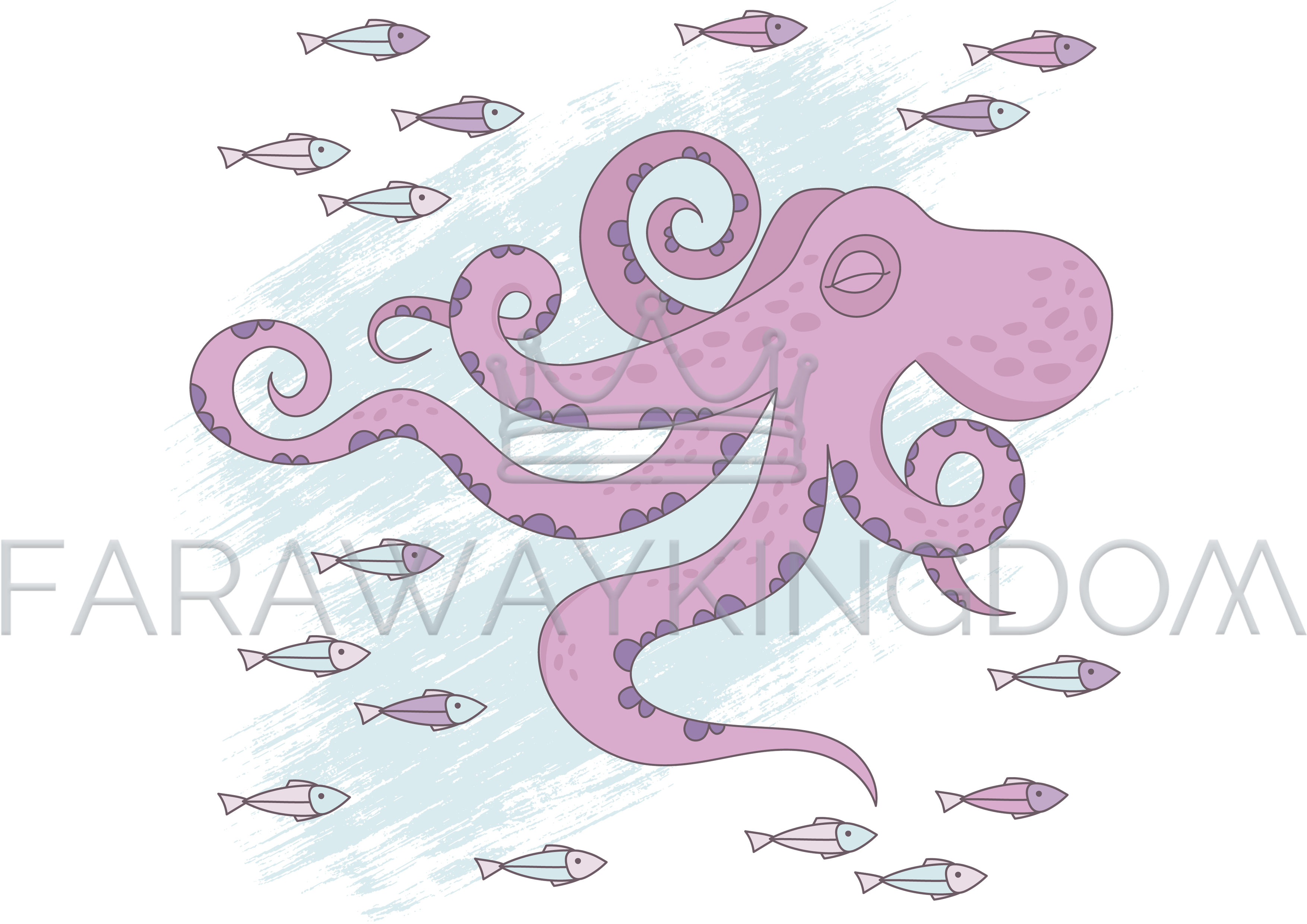 Octopus Dream Underwater Tropical Vector Illustration - Illustration Clipart (3508x2480), Png Download