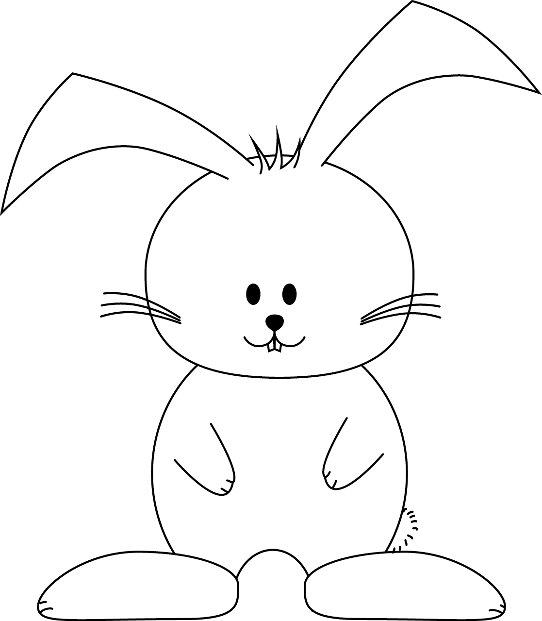 Color Easter Bunny Template 226100 - Easter Bunny Outline Clipart (1117x1279), Png Download