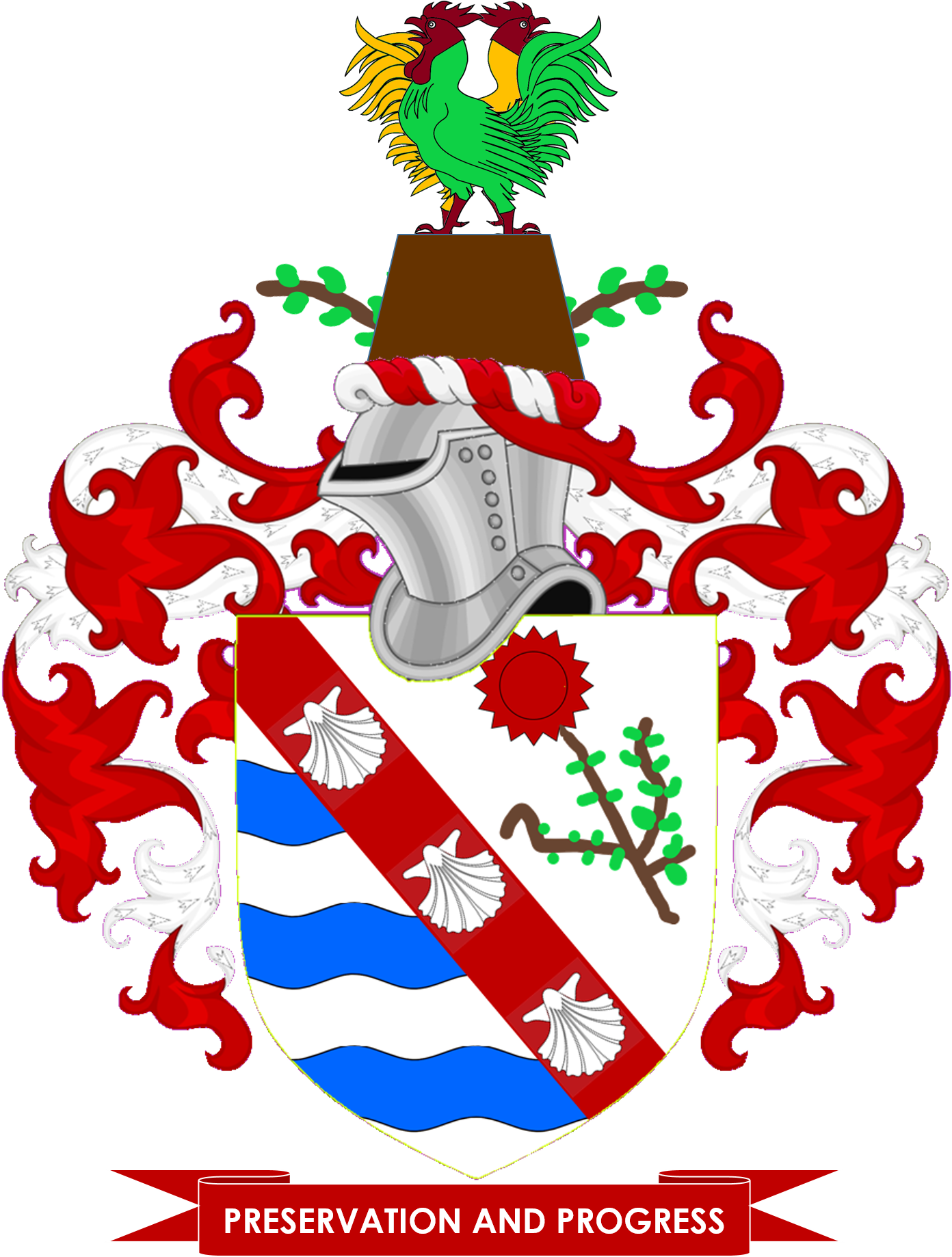 Woodbridge Achievement - Heraldic Lambrequin Svg Clipart (1445x1855), Png Download