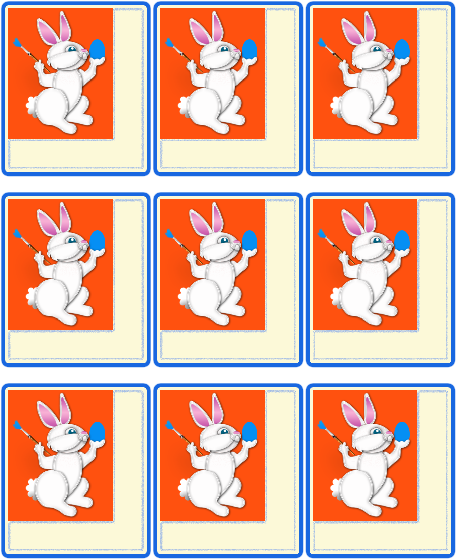 9 Easter Bunny Paints Egg Name Tags - Easter Name Tags Hd Clipart (928x1200), Png Download