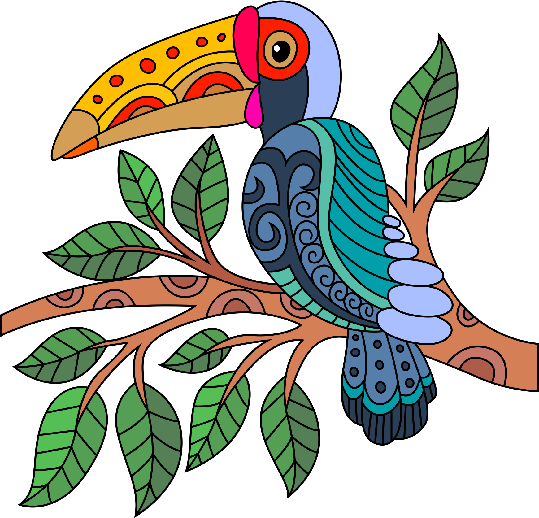 Where's My Fruit Loops - Hornbill Clipart (2000x2000), Png Download