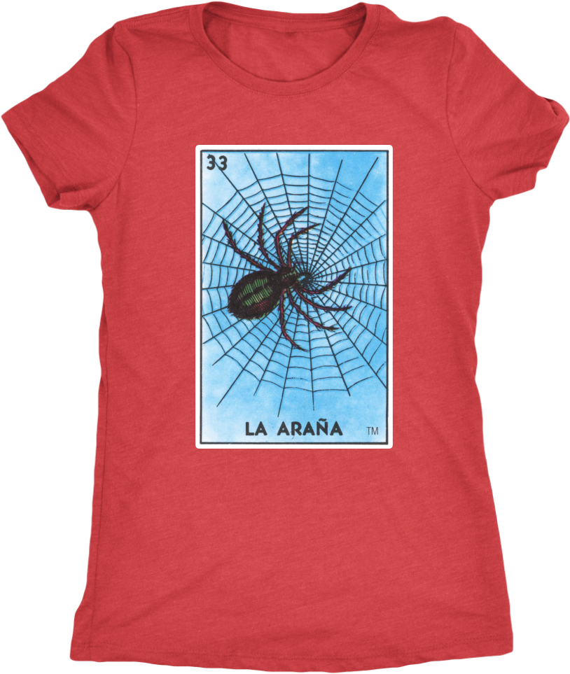 La Araña Card Womens T-shirt - T-shirt Clipart (1024x1024), Png Download