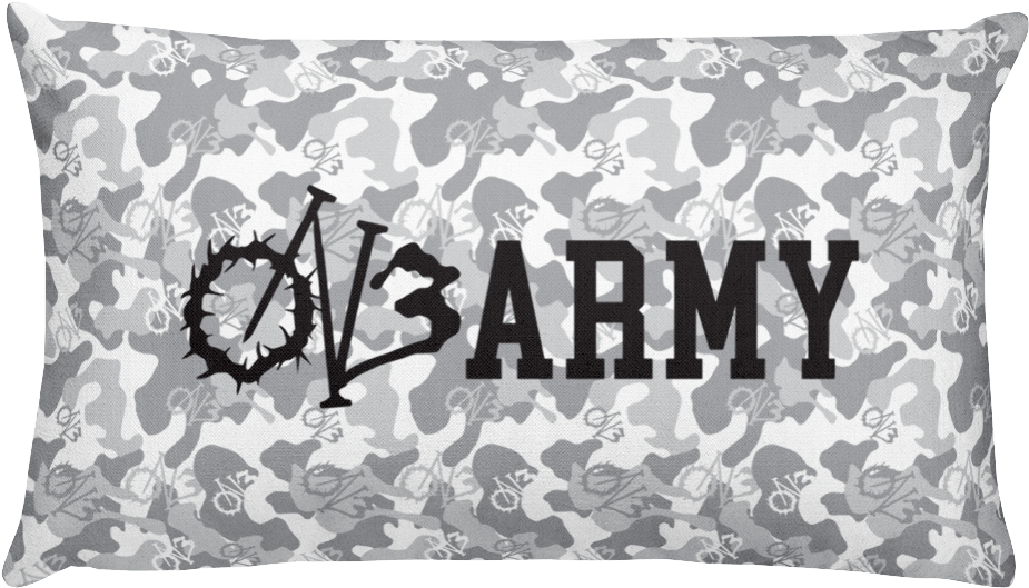 White Camo On3 Army Rectangle Throw Pillow - Graphic Design Clipart (925x529), Png Download
