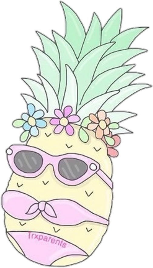 Pineapple Cute Pineapples Pastels - Illustration Clipart (505x883), Png Download