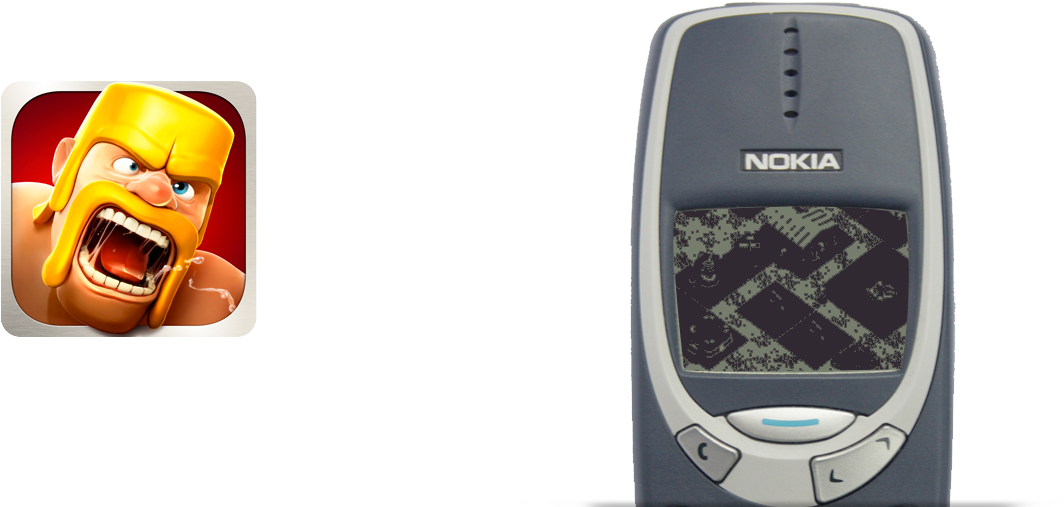 Clash Of Clans - Nokia 3310 Clipart (1400x600), Png Download