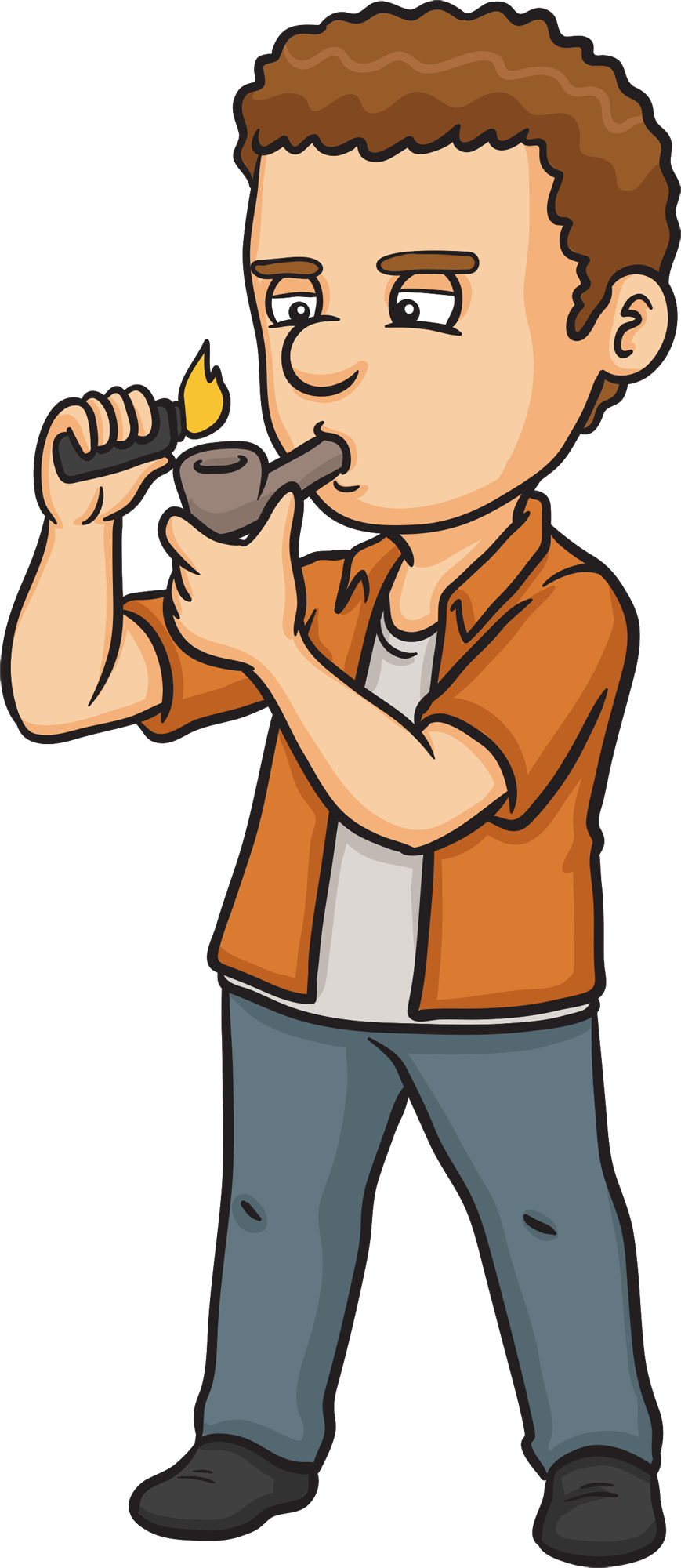 Best - Weed In Pipe Cartoon Clipart (869x2000), Png Download
