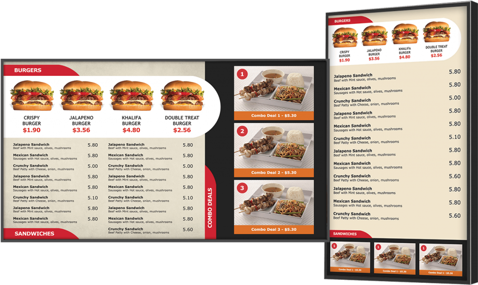 Digital Menu Boards Software For Restaurants - Digital Menu Clipart (943x563), Png Download