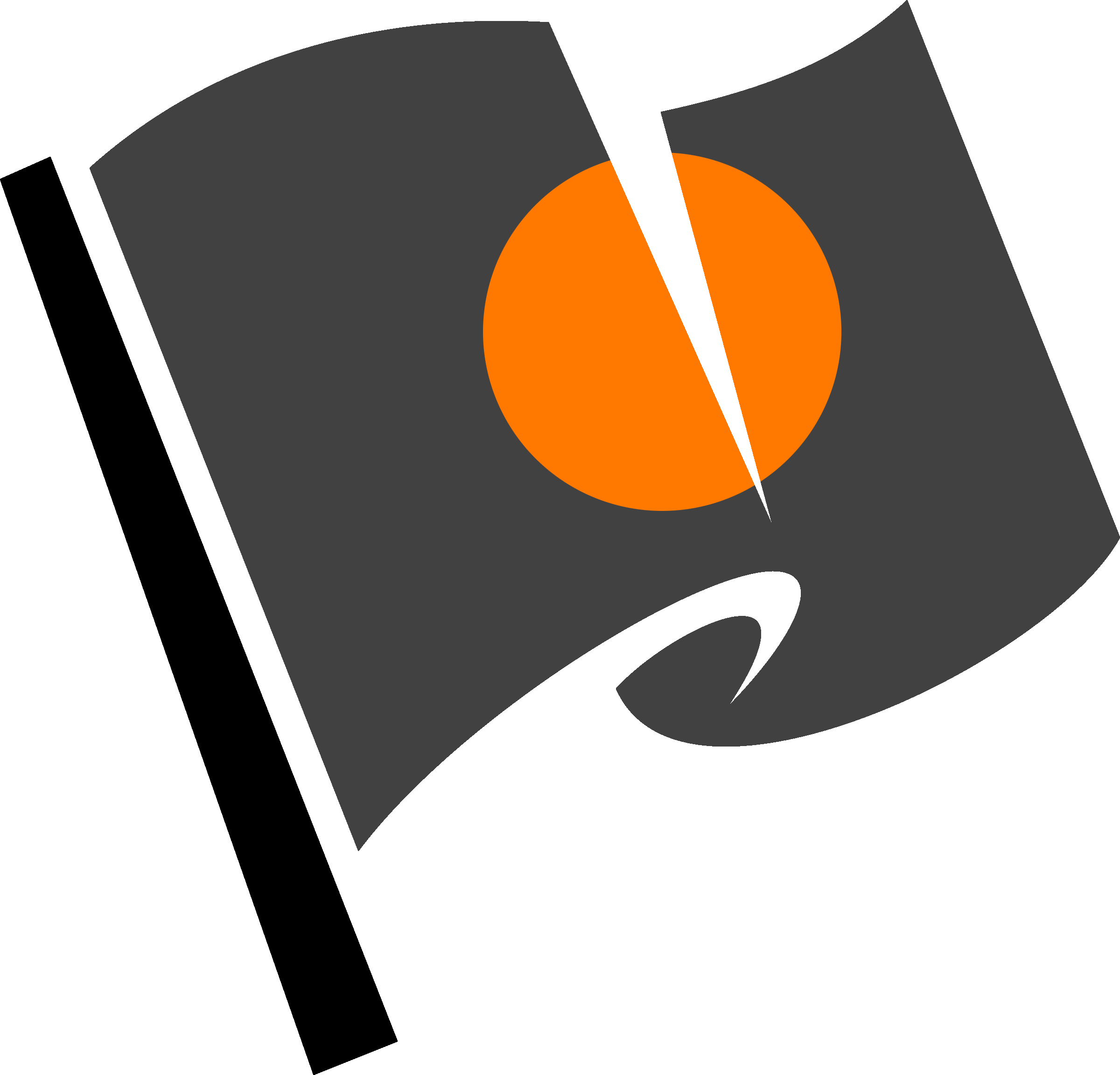 Formula 1 Black And Orange Flag Clipart (2400x2304), Png Download