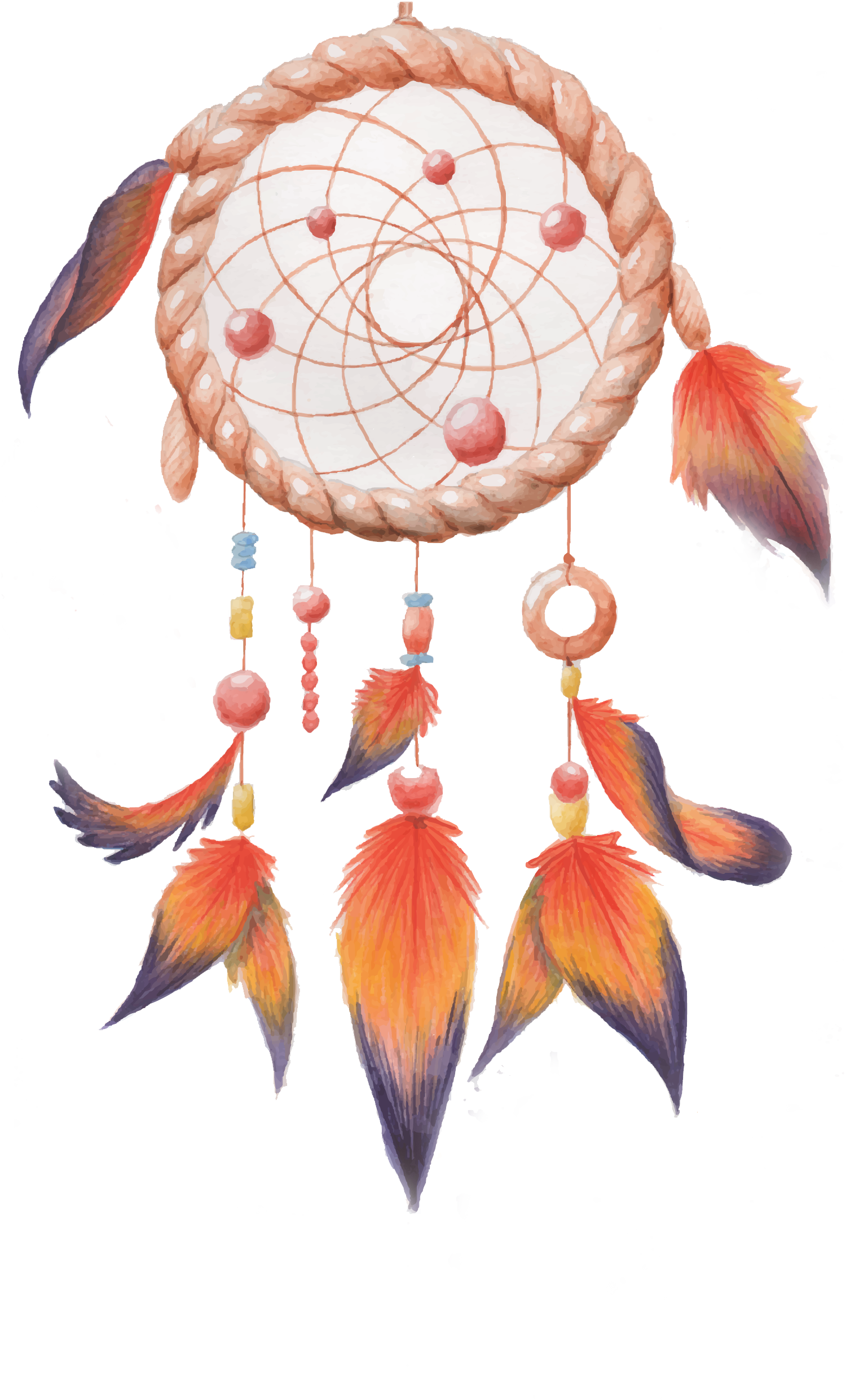 Dreamcatcher Watercolor Painting - Vector Graphics Clipart (1500x2483), Png Download