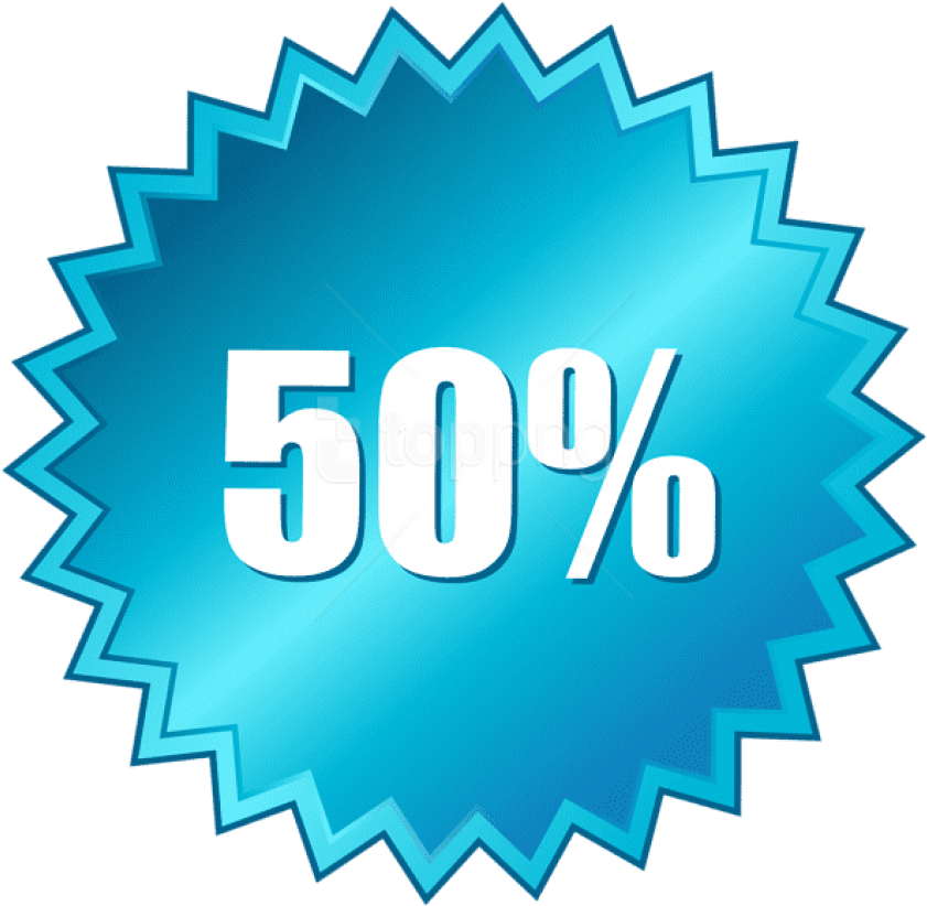 Download -50 Off Sale Label Clipart Png Photo - 50 Off Sticker Png Transparent Png (850x831), Png Download