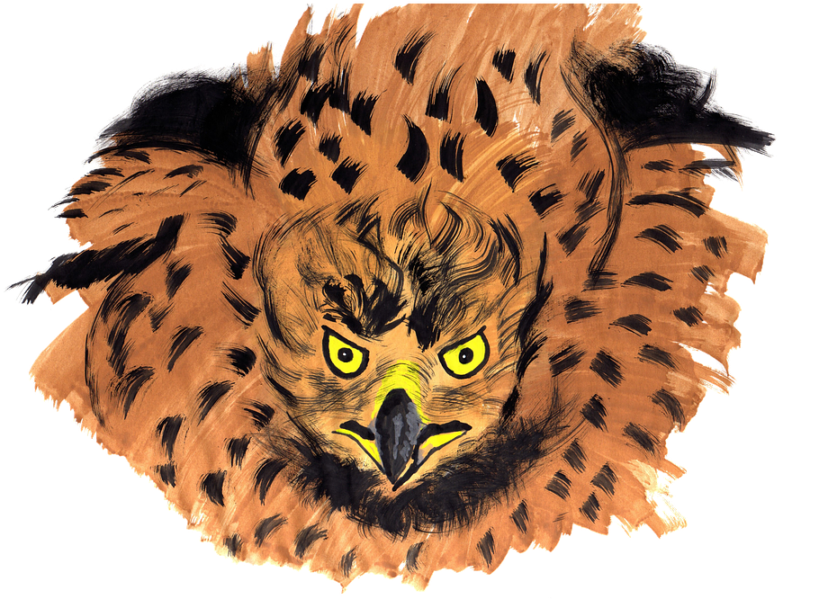 Buzzard, Watercolor, Isolated, Handpainted, Nature - Striped Burrfish Clipart (958x720), Png Download