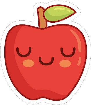 #maçakawaii #kawaiii #maça #maçadesenho - Cute Apple Stickers Clipart (384x384), Png Download