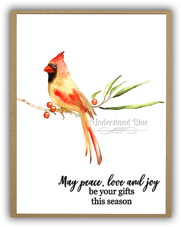 Watercolor Female Cardinal By Understand Blue - Northern Cardinal Clipart (650x801), Png Download
