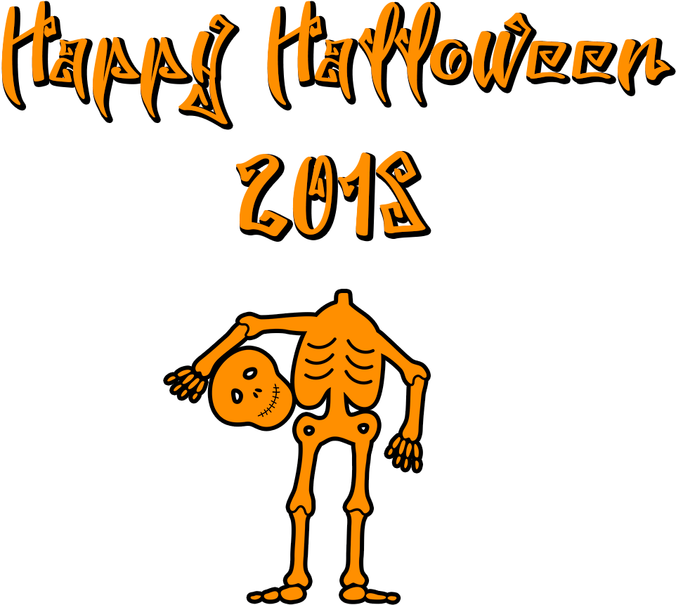 Happy Halloween 2018 Scary Font Skeleton , Png Download - Pumpkin Happy Halloween 2018 Clipart (962x861), Png Download