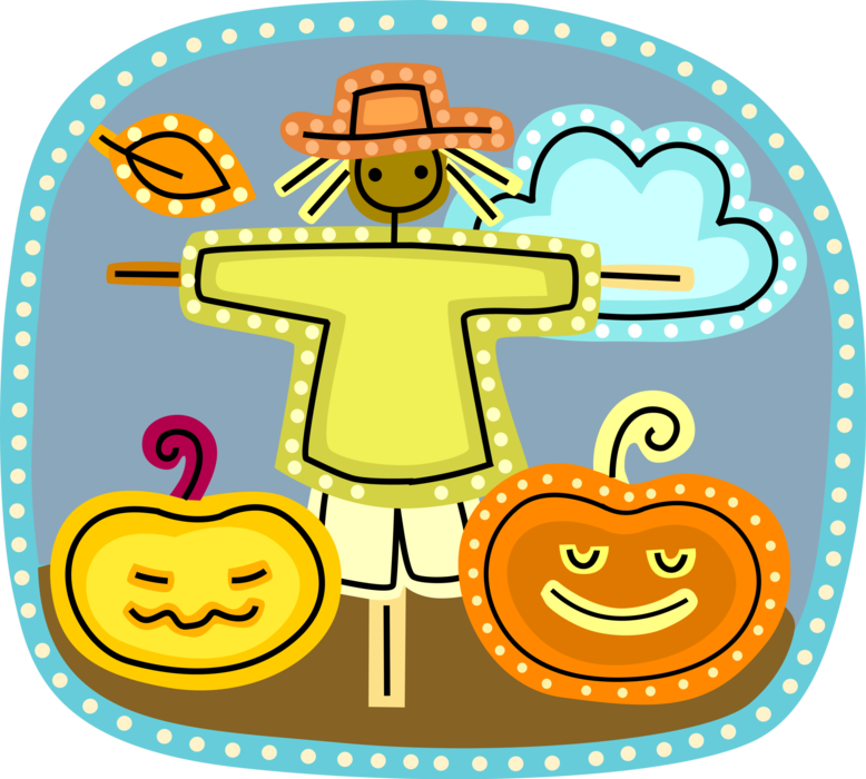 Jackolantern Vector Halloween Background - I M A Little Scarecrow Clipart (778x700), Png Download