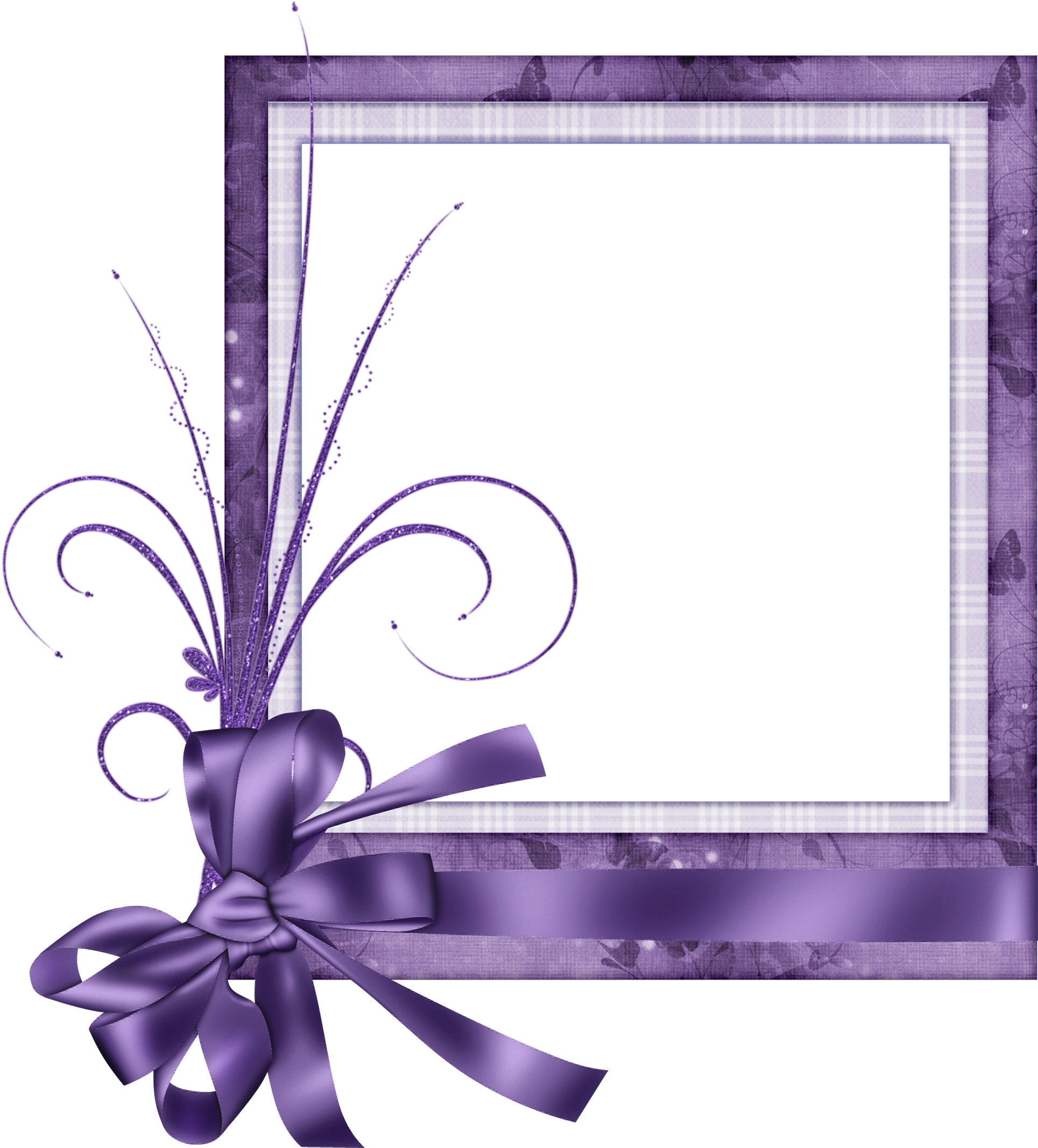 Lavender Clipart Name Tag Frame - Purple Borders And Frames - Png Download (2000x2165), Png Download