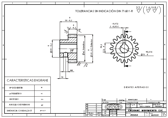 Engrane Diente Recto Involute Wheel - Technical Drawing Clipart (665x665), Png Download