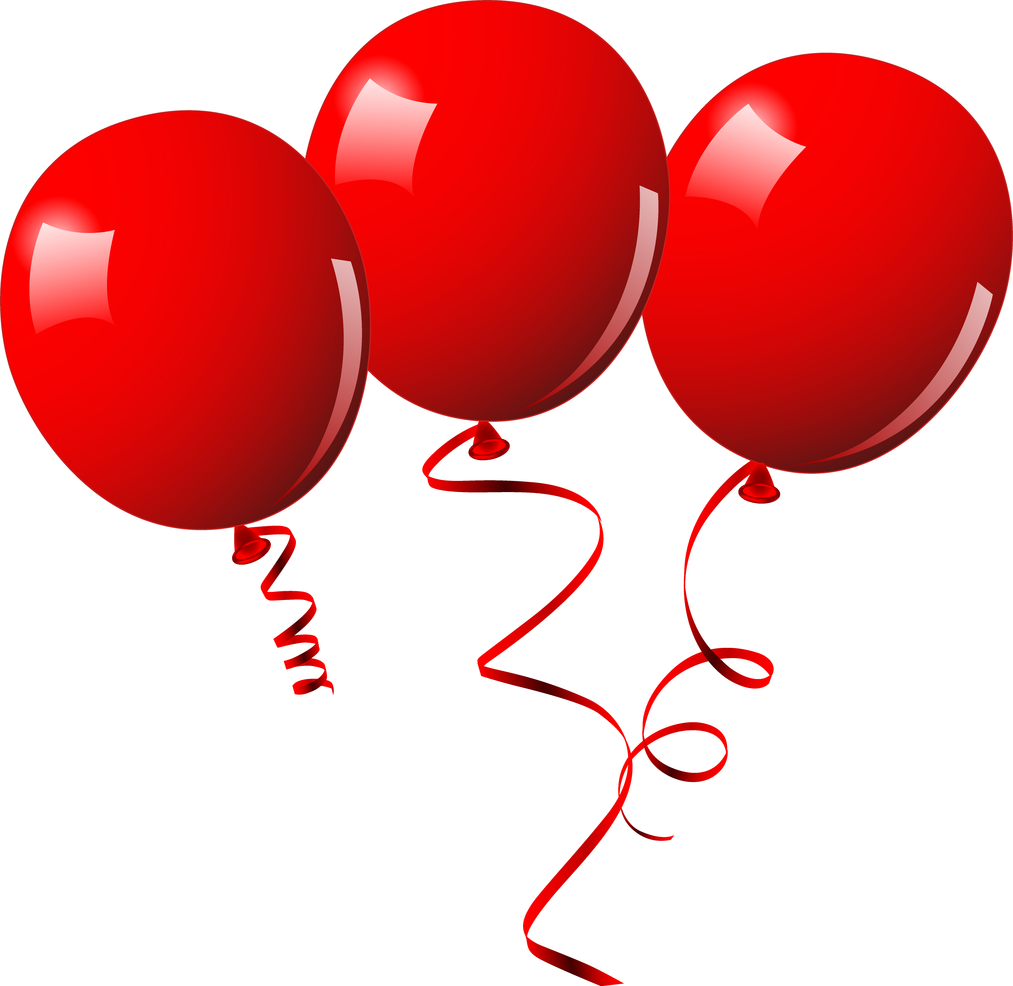 Arco De Balões - Baloes De Festa Vermelho Clipart (3341x3254), Png Download