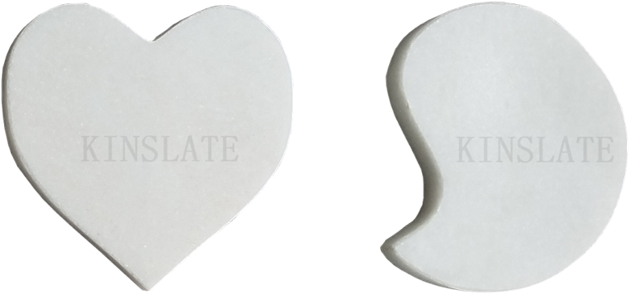 Forma De Corazón Personalizado Mármol Blanco Piedra - Heart Clipart (1000x429), Png Download