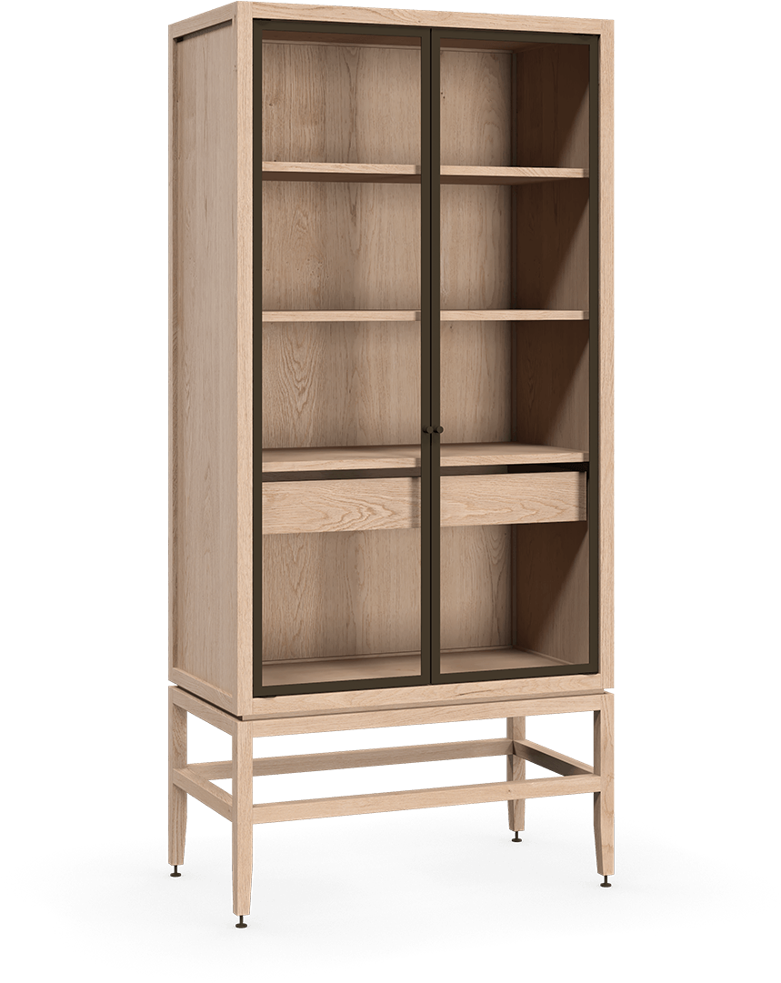 Coquo Volitare White Oak Solid Wood Modular 2 Glass - Bookcase Clipart (1112x1350), Png Download