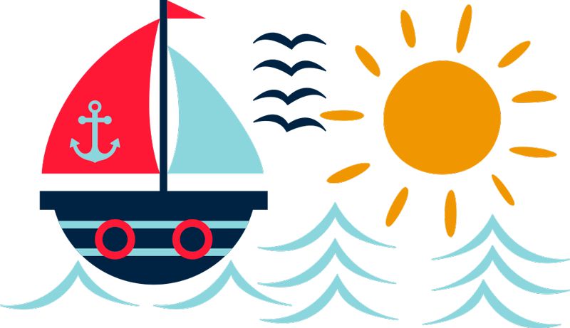 Vinilo Habitación Infantil Dibujo De Barco - Quadrinhos Marinheiro Para Imprimir Clipart (800x461), Png Download