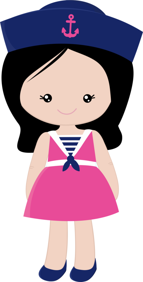 Minus Tema Náutico, Dibujo Marinero, Estilo Marinero, - Niña Marinera Dibujo Clipart (457x900), Png Download