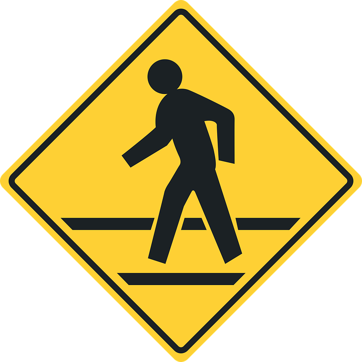 Railroad Tracks Clipart Crosswalk Sign - Pedestrian Crossing Sign - Png Download (720x720), Png Download